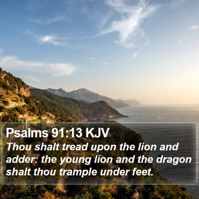Psalms 91:13 KJV Bible Verse Image