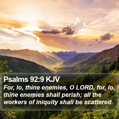Psalms 92:9 KJV Bible Verse Image