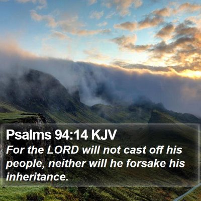 Psalms 94:14 KJV Bible Verse Image