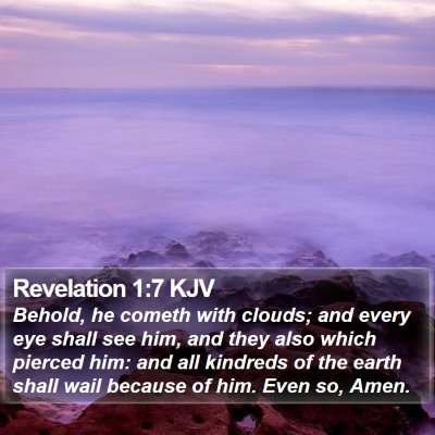 Revelation 1:7 KJV Bible Verse Image