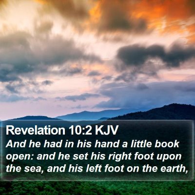 Revelation 10:2 KJV Bible Verse Image