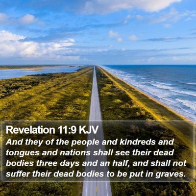 Revelation 11:9 KJV Bible Verse Image