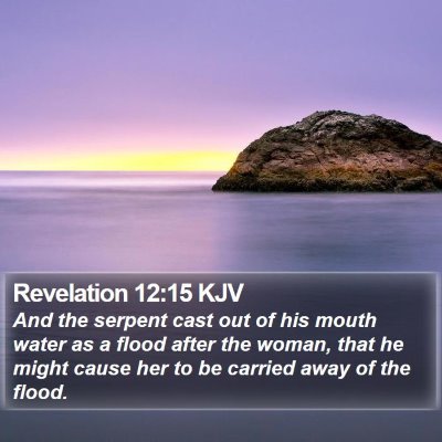 Revelation 12:15 KJV Bible Verse Image
