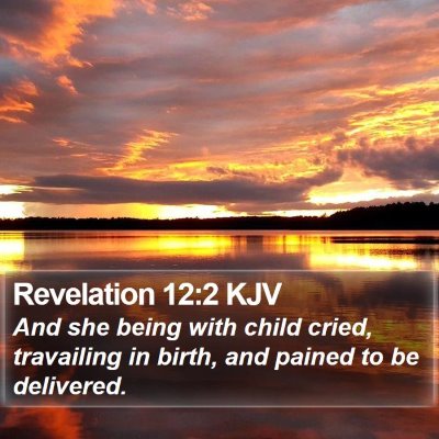 Revelation 12:2 KJV Bible Verse Image