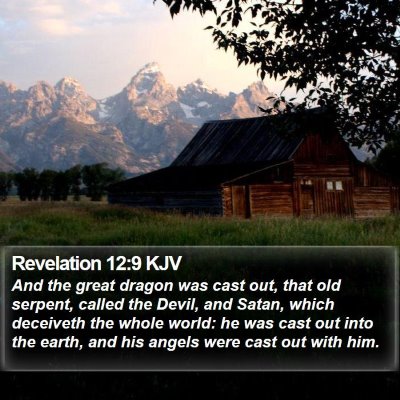 Revelation 12:9 KJV Bible Verse Image