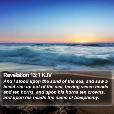 Revelation 13:1 KJV Bible Verse Image