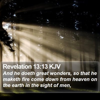 Revelation 13:13 KJV Bible Verse Image
