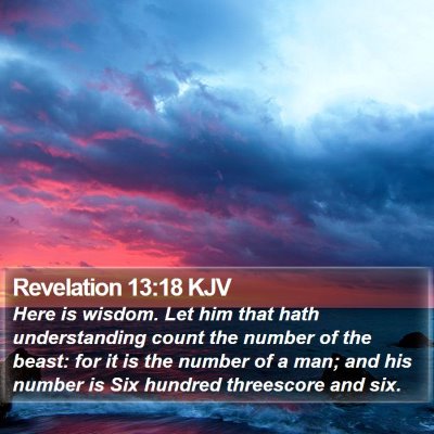 Revelation 13:18 KJV Bible Verse Image