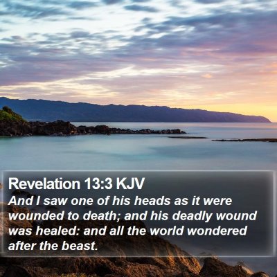 Revelation 13:3 KJV Bible Verse Image