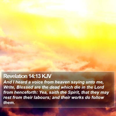 Revelation 14:13 KJV Bible Verse Image