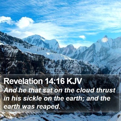 Revelation 14:16 KJV Bible Verse Image