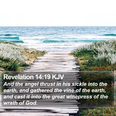 Revelation 14:19 KJV Bible Verse Image