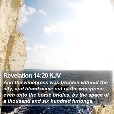 Revelation 14:20 KJV Bible Verse Image