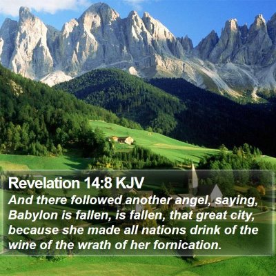Revelation 14:8 KJV Bible Verse Image