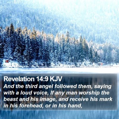 Revelation 14:9 KJV Bible Verse Image