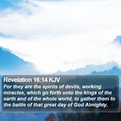 Revelation 16:14 KJV Bible Verse Image