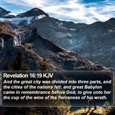 Revelation 16:19 KJV Bible Verse Image