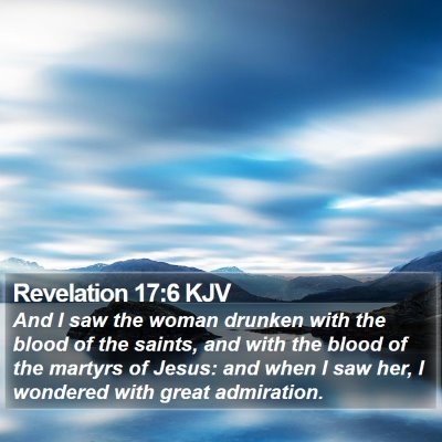 Revelation 17:6 KJV Bible Verse Image