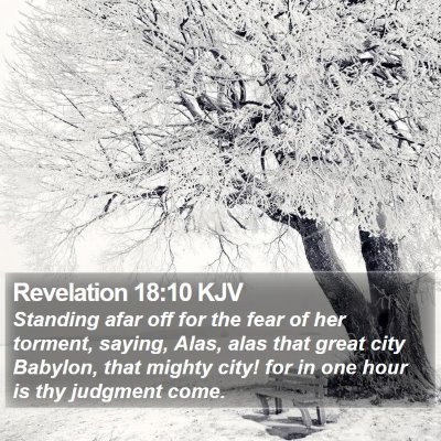 Revelation 18:10 KJV Bible Verse Image