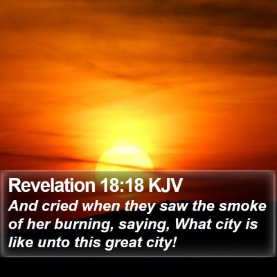 Revelation 18:18 KJV Bible Verse Image