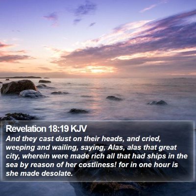Revelation 18:19 KJV Bible Verse Image