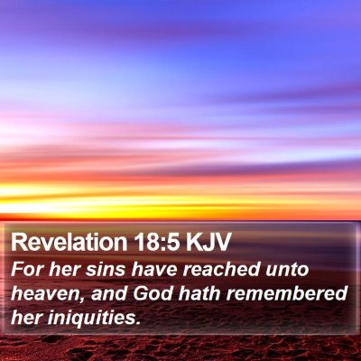 Revelation 18:5 KJV Bible Verse Image