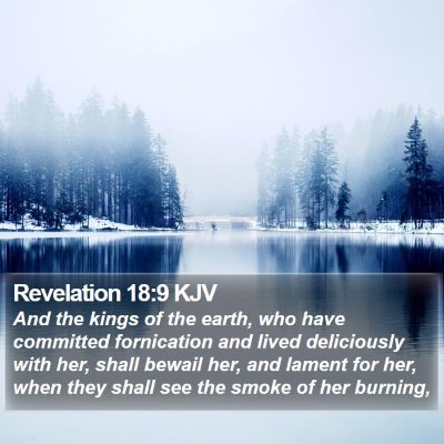 Revelation 18:9 KJV Bible Verse Image