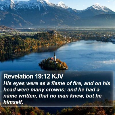 Revelation 19:12 KJV Bible Verse Image