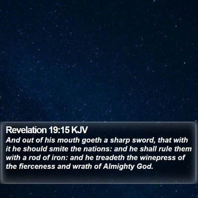 Revelation 19:15 KJV Bible Verse Image