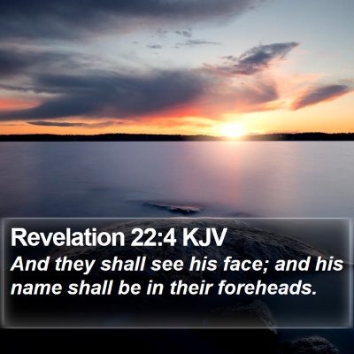 Revelation 22:4 KJV Bible Verse Image