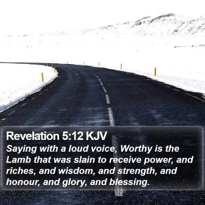Revelation 5:12 KJV Bible Verse Image