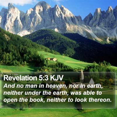 Revelation 5:3 KJV Bible Verse Image