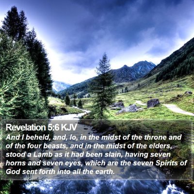 Revelation 5:6 KJV Bible Verse Image
