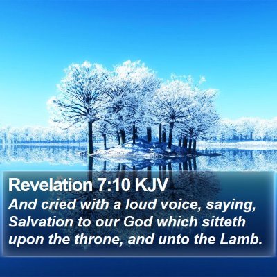 Revelation 7:10 KJV Bible Verse Image