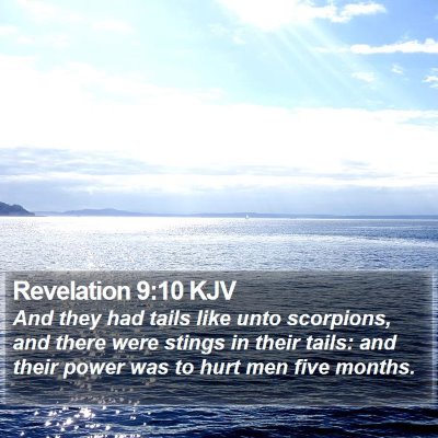Revelation 9:10 KJV Bible Verse Image