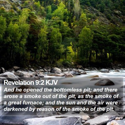 Revelation 9:2 KJV Bible Verse Image