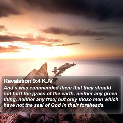 Revelation 9:4 KJV Bible Verse Image