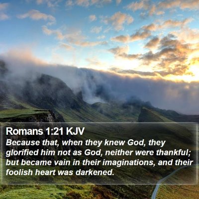 Romans 1:21 KJV Bible Verse Image