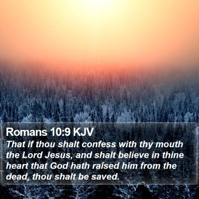 Romans 10:9 KJV Bible Verse Image