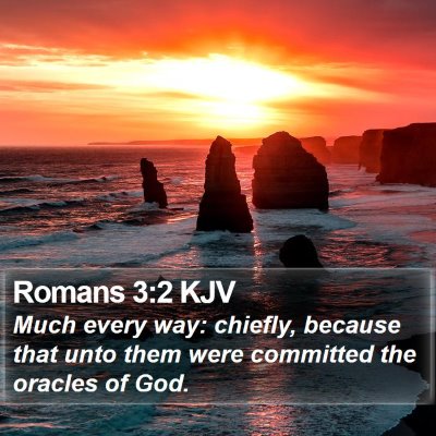 Romans 3:2 KJV Bible Verse Image
