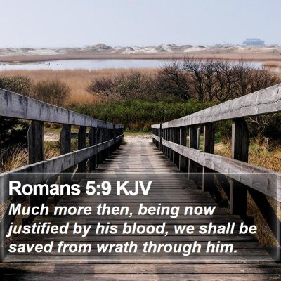 Romans 5:9 KJV Bible Verse Image