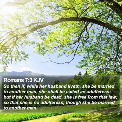 Romans 7:3 KJV Bible Verse Image