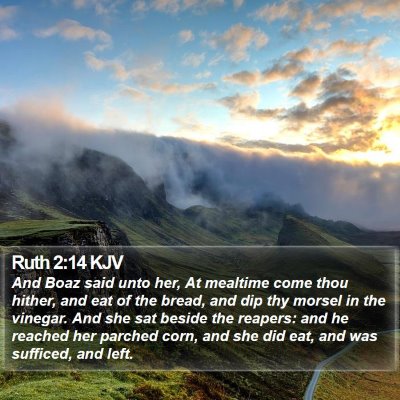 Ruth 2:14 KJV Bible Verse Image
