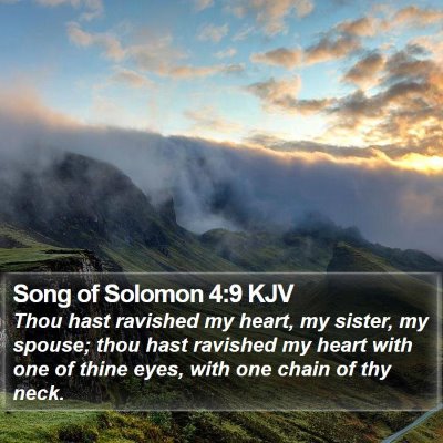 Song of Solomon 4:9 KJV Bible Verse Image