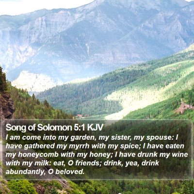 Song of Solomon 5:1 KJV Bible Verse Image