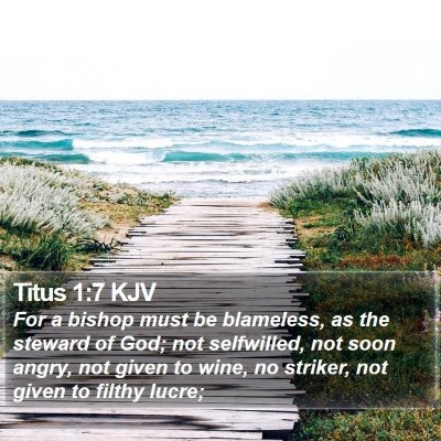 Titus 1:7 KJV Bible Verse Image