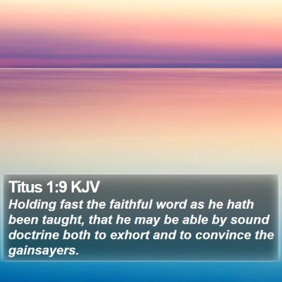 Titus 1:9 KJV Bible Verse Image