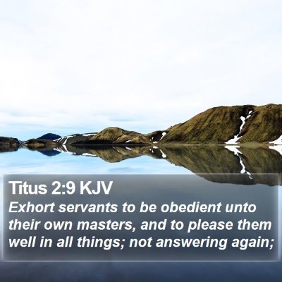Titus 2:9 KJV Bible Verse Image