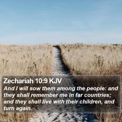 Zechariah 10:9 KJV Bible Verse Image