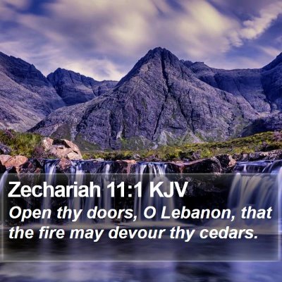 Zechariah 11:1 KJV Bible Verse Image